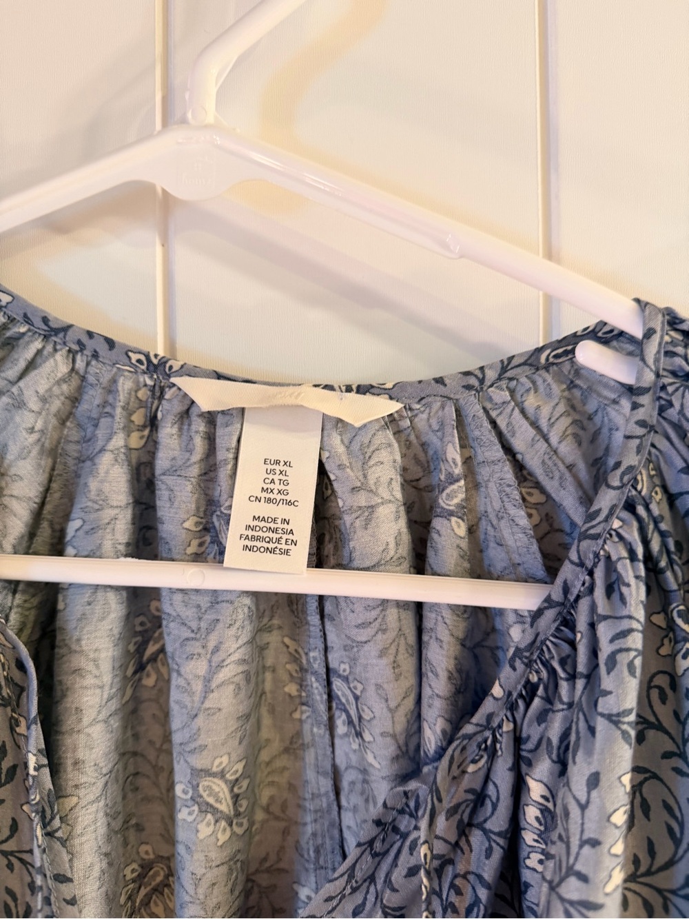 H&M Blue Floral Boho Mini Dress | Women’s XL - Picture 3 of 4
